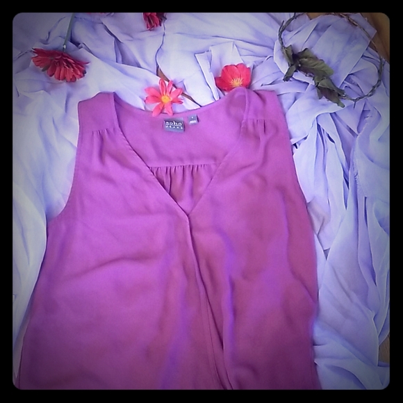 Women's Dusty Purple Business Chic V-Neck Blouse - Picture 1 of 3